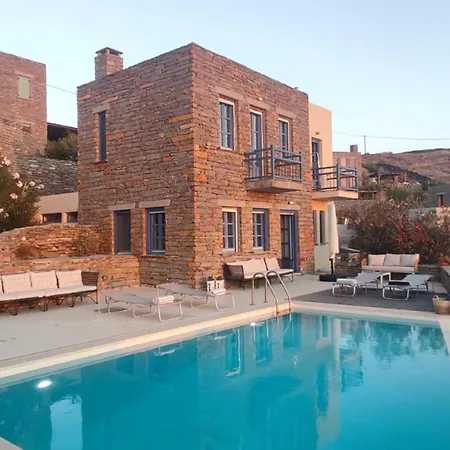 Cycladic Stone House With Pool & Sunset Views 別荘 Gialiskari